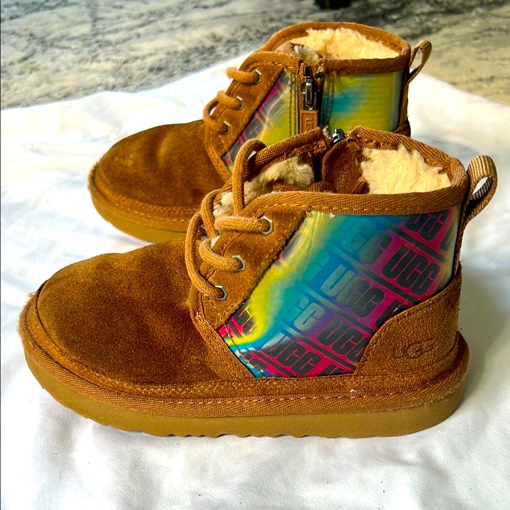 UGG Brown Suede Boots with Southwestern Pattern - Picture 1 of 7